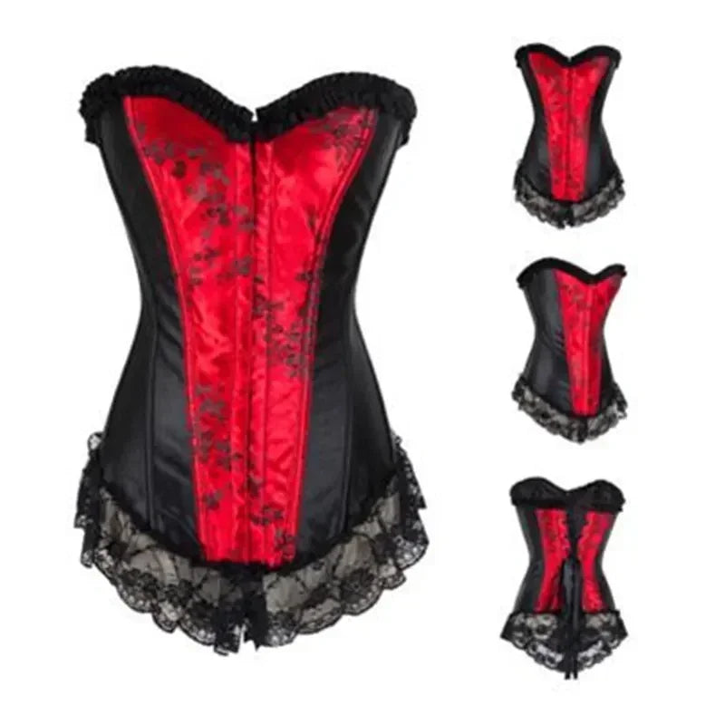 Lace Garter Corset Set (Plus Size)