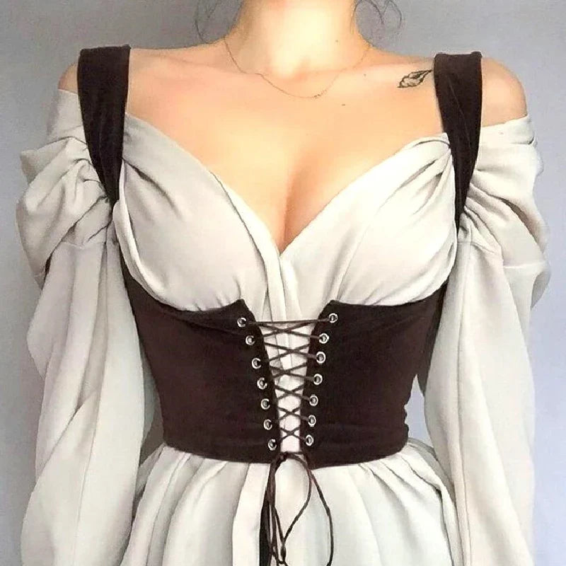 Gothic Faux-Leather Underbust Corset