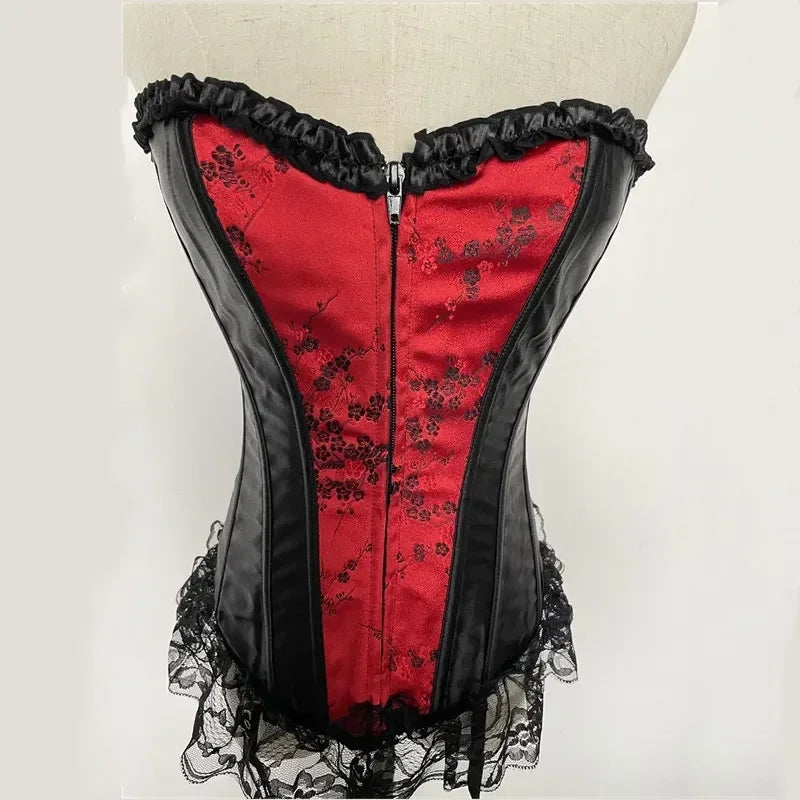 Lace Garter Corset Set (Plus Size)