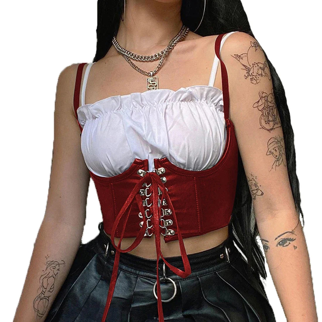 Gothic Faux-Leather Underbust Corset
