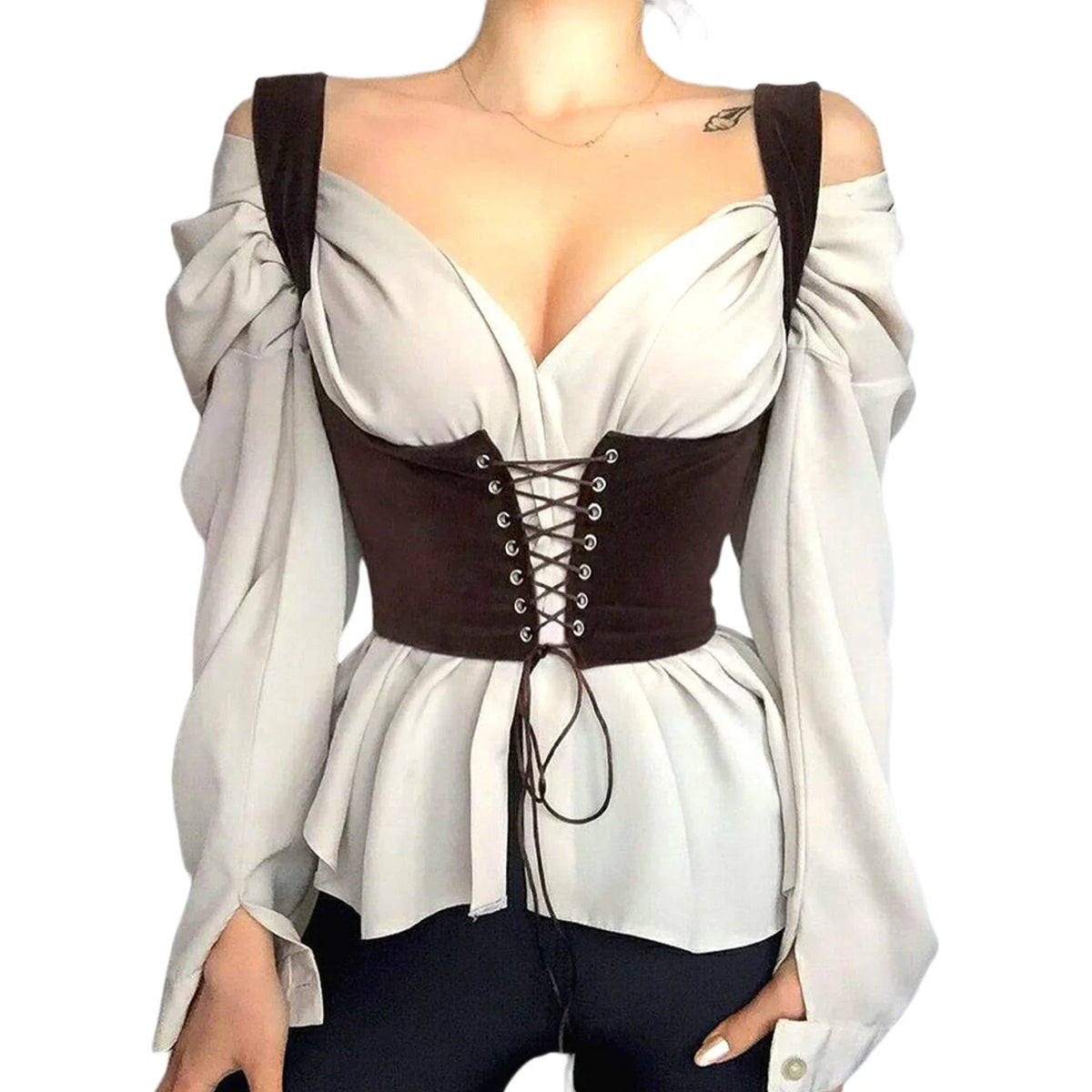 Gothic Faux-Leather Underbust Corset