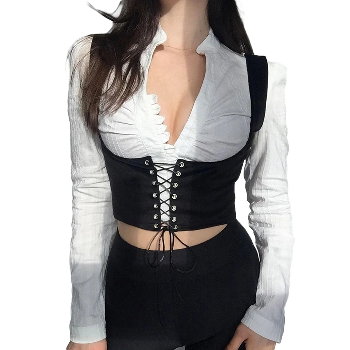 Gothic Faux-Leather Underbust Corset