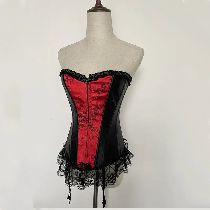 Lace Garter Corset Set (Plus Size)