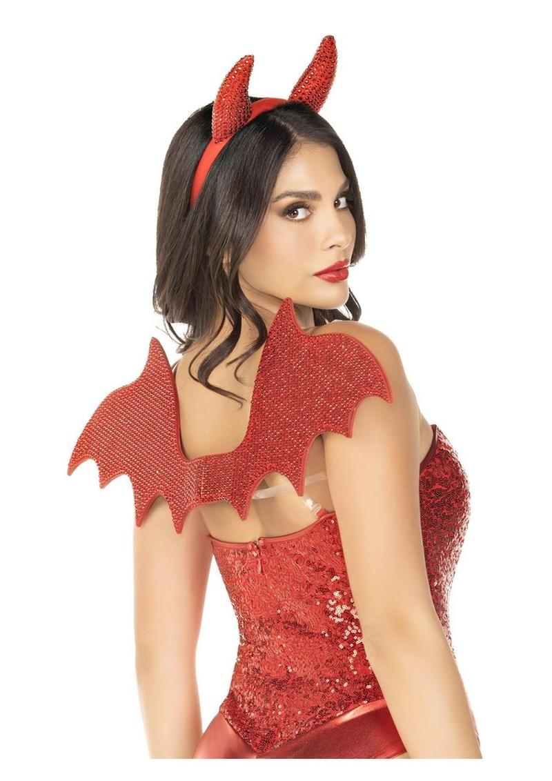 Rhinestone Devil Wings & Horns Kit