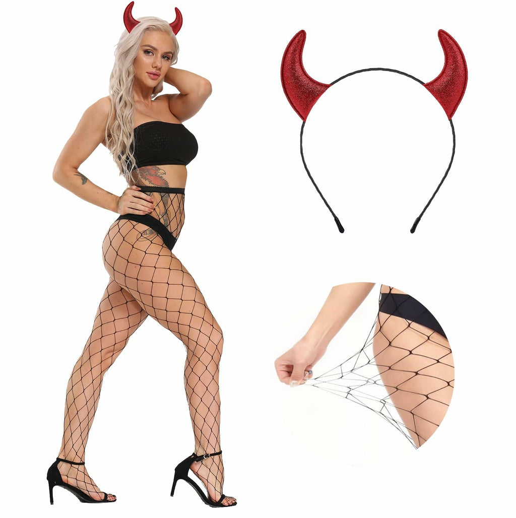Devil Horns & Fishnet Set